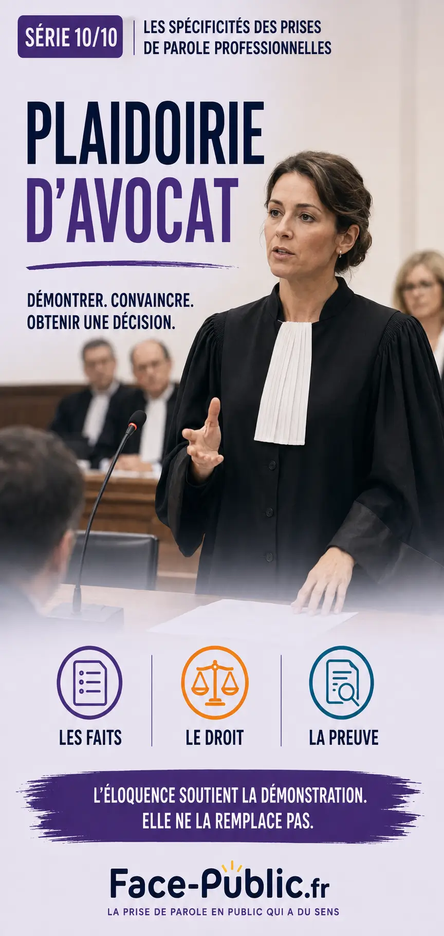 Plaidoirie d’avocat : articuler les faits, le droit et la preuve
