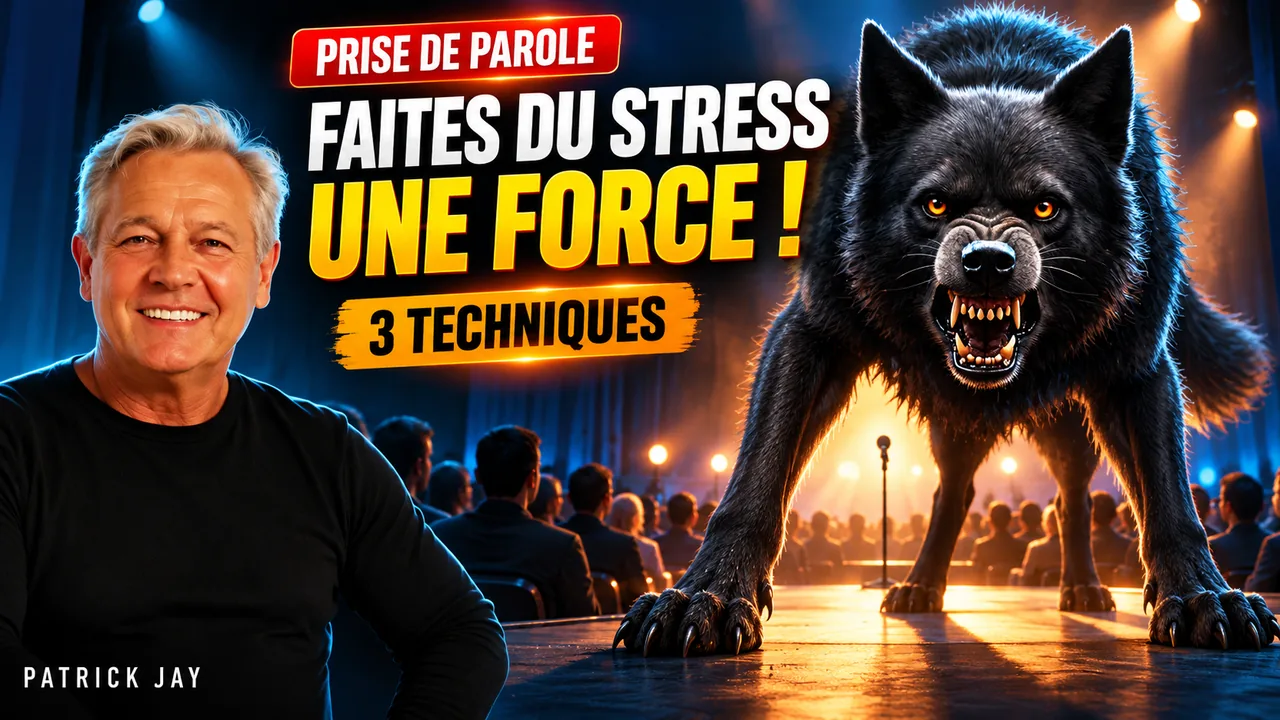 Patrick JAY et un loup noir, symbole du trac : introduction de la série Faites de votre trac une force